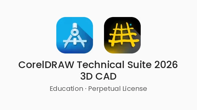 [LCCDTS20263DCADA11] CorelDRAW Technical Suite 2026 3D CAD Education Perpetual License