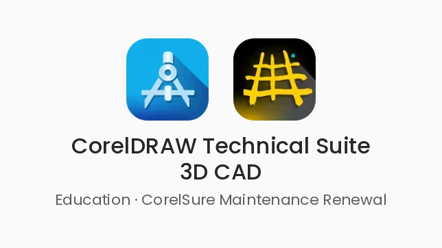 [LCCDTS3DCADMTRNA11] CorelDRAW Technical Suite 3D CAD Education CorelSure Maintenance Renewal (1 Yr)